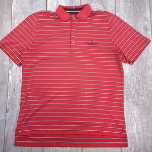 Zero Restriction Polo Shirt Mens L Red Striped Four Seasons Resort Tour Series